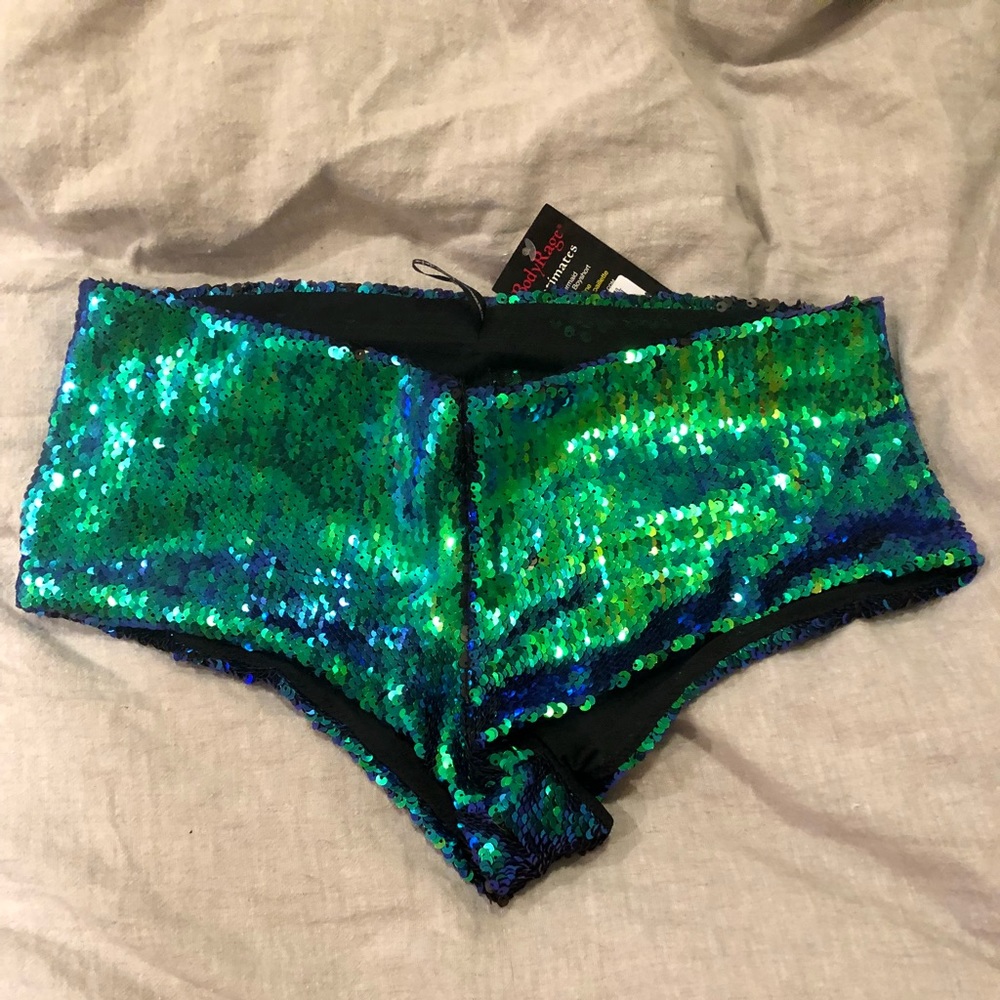Body rage teal to black sequin boy shorts ⚡️